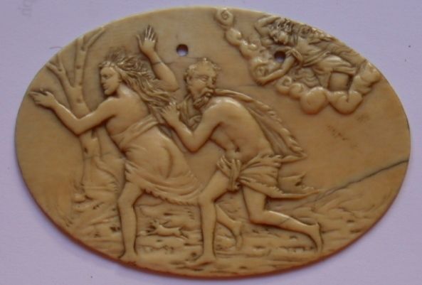 Image représentant Adam et Eve chassés du paradis - Plaque