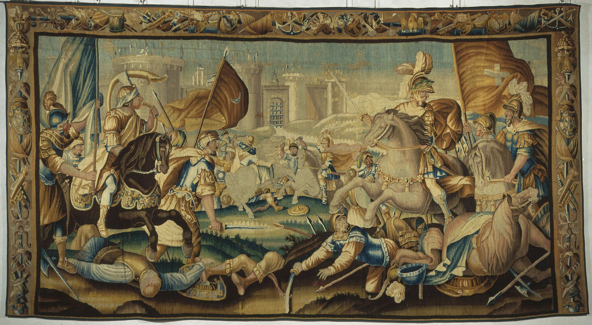 Image représentant Scène de combat de cavalerie - Tapisserie