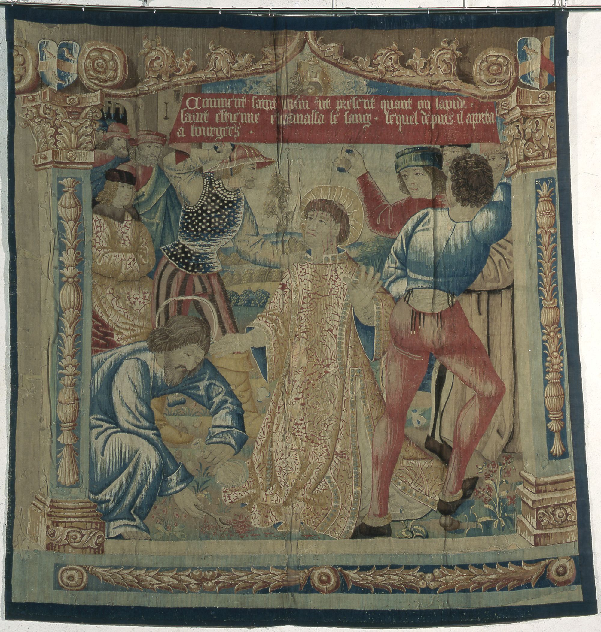 Image représentant Saint Ursin recueillant le sang de saint Etienne - Tapisserie