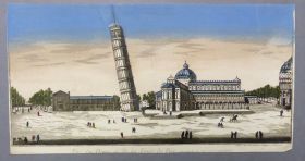 Image représentant Vue du dôme et de la tour de Pise - Estampe