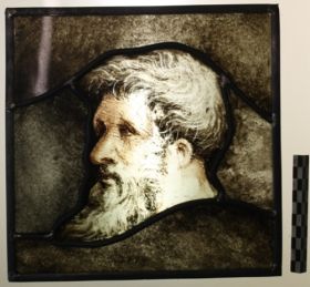 Image représentant Trois têtes d'homme - Vitrail