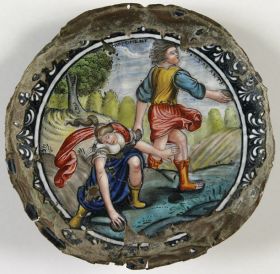 Image représentant Hippomène et Atalante - Soucoupe