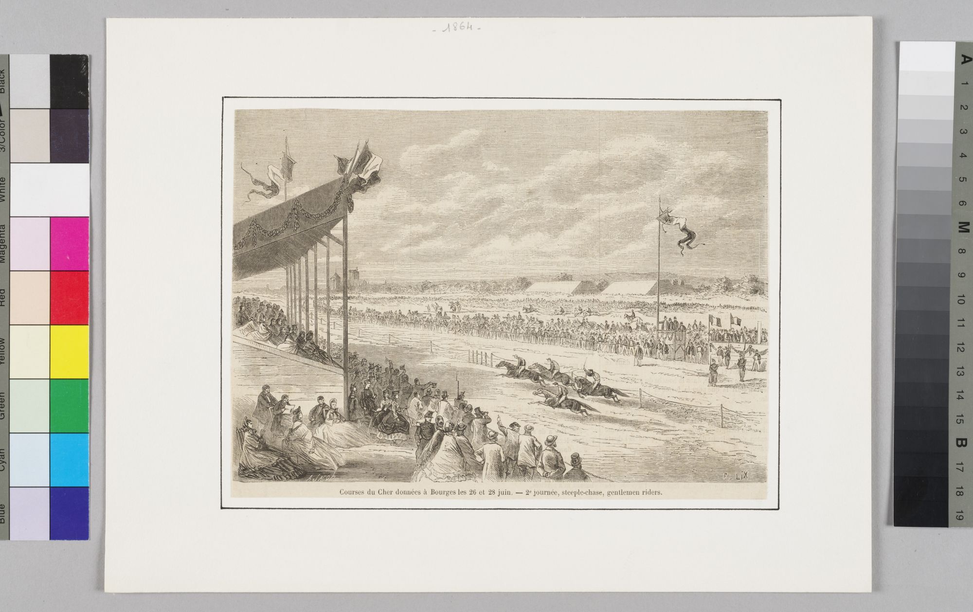 Image representing Course de chevaux - Estampe.