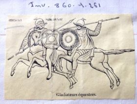 Image représentant Gladiateurs équestres - Estampe